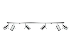 Lámparas de techo Briix moderno de acero - 6 fuentes luminosas 3000K - L.118 x A.16 cm - cromo