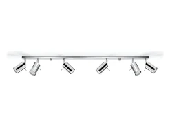 Lámparas de techo Briix moderno de acero - 6 fuentes luminosas 3000K - L.118 x A.16 cm - cromo