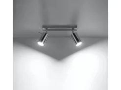 Lámparas de techo Briix moderno de acero - 2 fuentes luminosas 4000K - L.30 x A.16 cm - cromo