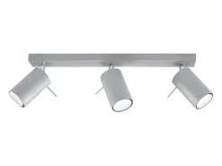 Lámparas de techo Briix moderno de acero - 3 fuentes luminosas 3000K - L.45 x A.16 cm - gris