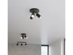 Lámparas de techo Briix moderno de acero - 3 fuentes luminosas 3000K - L.20 x A.18 cm - negro