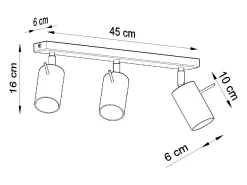 Lámparas de techo Briix moderno de acero - 3 fuentes luminosas 3000K - L.45 x A.16 cm - cromo