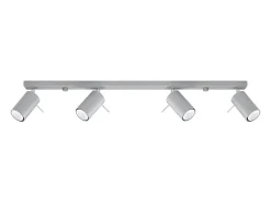 Lámparas de techo Briix moderno de acero - 4 fuentes luminosas 3000K - L.80 x A.16 cm - gris