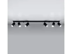 Lámparas de techo Briix moderno de acero - 6 fuentes luminosas 3000K - L.118 x A.16 cm - negro