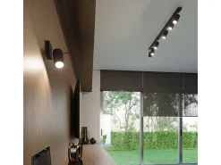 Lámparas de techo Briix moderno de acero - 6 fuentes luminosas 3000K - L.118 x A.16 cm - negro
