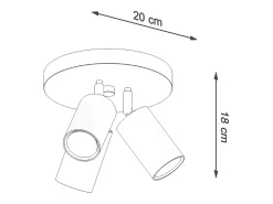 Lámparas de techo Briix moderno de acero - 3 fuentes luminosas 4000K - L.20 x A.18 cm - blanco