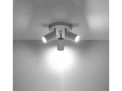 Lámparas de techo Briix moderno de acero - 3 fuentes luminosas 4000K - L.20 x A.18 cm - blanco
