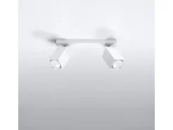 Lámparas de techo Briow moderno de acero - 2 fuentes luminosas 3000K - L.30 x A.16 cm - blanco