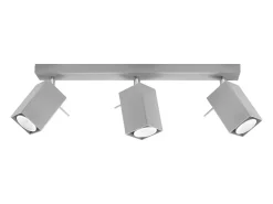 Lámparas de techo Briow moderno de acero - 3 fuentes luminosas 4000K - L.45 x A.16 cm - gris