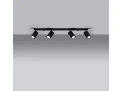 Lámparas de techo Briow moderno de acero - 4 fuentes luminosas 4000K - L.80 x A.16 cm - negro