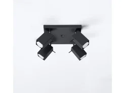 Lámparas de techo Briow moderno de acero - 4 fuentes luminosas 3000K - L.25 x A.16 cm - negro