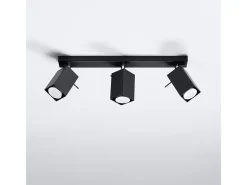 Lámparas de techo Briow moderno de acero - 3 fuentes luminosas 3000K - L.45 x A.16 cm - negro