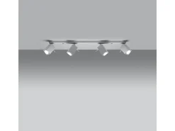 Lámparas de techo Briow moderno de acero - 4 fuentes luminosas 4000K - L.80 x A.16 cm - blanco