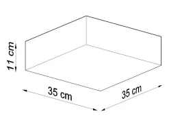 Lámparas de techo Care minimalista de CLORURO DE POLIVINILO - 2 fuentes luminosas 3000K - L.35 x A.11 cm - gris
