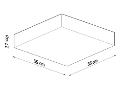 Lámparas de techo Care minimalista de CLORURO DE POLIVINILO - 4 fuentes luminosas 3000K - L.55 x A.11 cm - negro