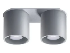 Lámparas de techo Celeris moderno de aluminio - 2 fuentes luminosas 4000K - L.26 x A.12 cm - gris