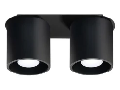 Lámparas de techo Celeris moderno de aluminio - 2 fuentes luminosas 3000K - L.26 x A.12 cm - negro