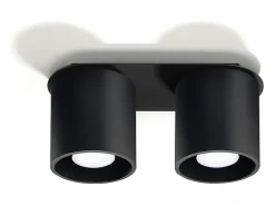Lámparas de techo Celeris moderno de aluminio - 2 fuentes luminosas 3000K - L.26 x A.12 cm - negro