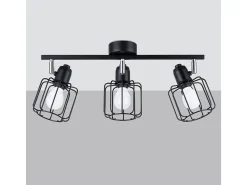 Lámparas de techo Celubi moderno de acero - 3 fuentes luminosas 3000K - L.48 x A.19 cm - negro