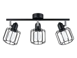 Lámparas de techo Celubi moderno de acero - 3 fuentes luminosas 3000K - L.48 x A.19 cm - negro