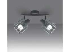 Lámparas de techo Celubi moderno de acero - 2 fuentes luminosas 4000K - L.27 x A.19 cm - blanco