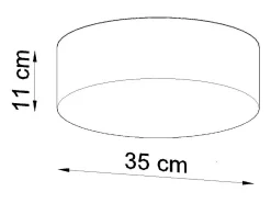 Lámparas de techo Cercle minimalista de CLORURO DE POLIVINILO - 2 fuentes luminosas 4000K - L.35 x A.11 cm - gris