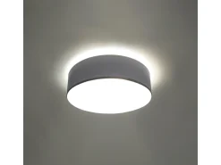 Lámparas de techo Cercle minimalista de CLORURO DE POLIVINILO - 2 fuentes luminosas 4000K - L.35 x A.11 cm - gris