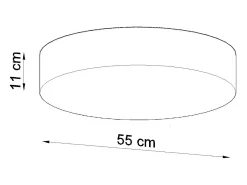 Lámparas de techo Cercle minimalista de CLORURO DE POLIVINILO - 4 fuentes luminosas 4000K - L.55 x A.11 cm - negro