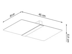 Lámparas de techo Feralia moderno de acero/vidrio - 4 fuentes luminosas 4000K - L.45 x A.5,5 cm - cromo