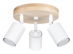 Lámparas de techo Flare escandinavo de acero/madera - 3 fuentes luminosas 3000K - L.33 x A.17 cm - madera blanca