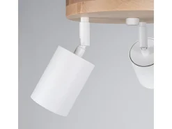Lámparas de techo Flare escandinavo de acero/madera - 3 fuentes luminosas 3000K - L.33 x A.17 cm - madera blanca