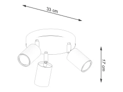 Lámparas de techo Flare escandinavo de acero/madera - 3 fuentes luminosas 3000K - L.33 x A.17 cm - madera blanca
