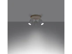 Lámparas de techo Flare escandinavo de acero/madera - 3 fuentes luminosas 4000K - L.33 x A.17 cm - madera blanca