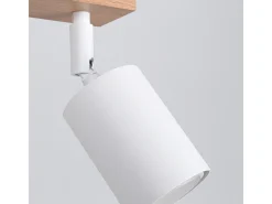 Lámparas de techo Flare moderno de acero/madera - 3 fuentes luminosas 3000K - L.61 x A.17,5 cm - madera blanca