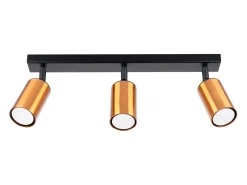 Lámparas de techo Glois moderno de acero - 3 fuentes luminosas 3000K - L.45 x A.18,5 cm - negro/cobre