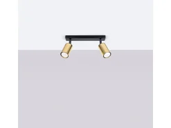 Lámparas de techo Glois moderno de acero - 2 fuentes luminosas 3000K - L.30 x A.18,5 cm - oro negro