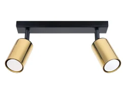 Lámparas de techo Glois moderno de acero - 2 fuentes luminosas 3000K - L.30 x A.18,5 cm - oro negro