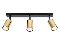 Lámparas de techo Glois moderno de acero - 3 fuentes luminosas 4000K - L.45 x A.18,5 cm - oro negro