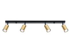 Lámparas de techo Glois moderno de acero - 4 fuentes luminosas 4000K - L.82 x A.18,5 cm - oro negro