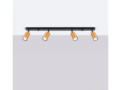 Lámparas de techo Glois moderno de acero - 4 fuentes luminosas 3000K - L.82 x A.18,5 cm - negro/cobre