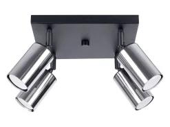 Lámparas de techo Glois moderno de acero - 4 fuentes luminosas 4000K - L.25 x A.19 cm - negro/cromo