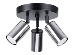 Lámparas de techo Glois moderno de acero - 3 fuentes luminosas 4000K - L.19,5 x A.20 cm - negro/cromo