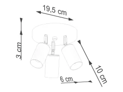 Lámparas de techo Glois moderno de acero - 3 fuentes luminosas 3000K - L.19,5 x A.20 cm - oro negro