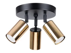 Lámparas de techo Glois moderno de acero - 3 fuentes luminosas 3000K - L.19,5 x A.20 cm - oro negro