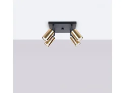 Lámparas de techo Glois moderno de acero - 4 fuentes luminosas 3000K - L.25 x A.19 cm - oro negro