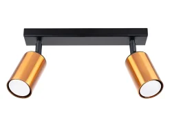 Lámparas de techo Glois moderno de acero - 2 fuentes luminosas 3000K - L.30 x A.18,5 cm - negro/cobre