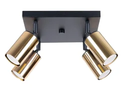 Lámparas de techo Glois moderno de acero - 4 fuentes luminosas 4000K - L.25 x A.19 cm - oro negro
