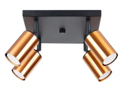 Lámparas de techo Glois moderno de acero - 4 fuentes luminosas 4000K - L.25 x A.19 cm - negro/cobre
