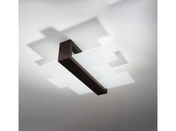 Lámparas de techo Ignis escandinavo de madera/vidrio - 2 fuentes luminosas 3000K - L.43 x A.12 cm - wengué