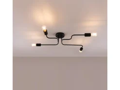 Lámparas de techo Infinix industrial de acero - 4 fuentes luminosas 4000K - L.78 x A.15,5 cm - negro